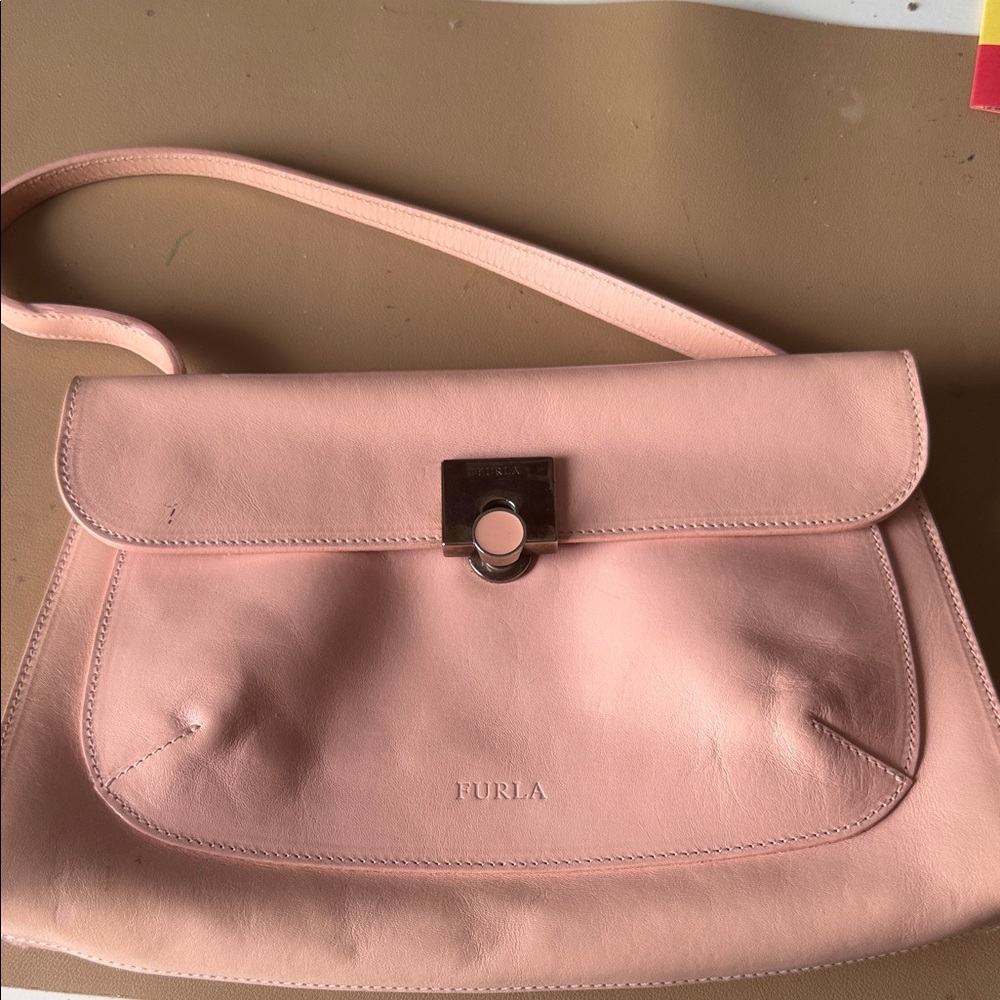 Furla Soft Pink Leather Shoulder Bag